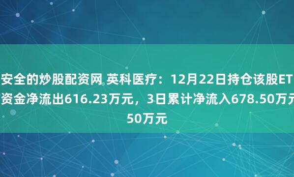 安全的炒股配资网 英科医疗：12月22日持仓该股ETF资金净流出616.23万元，3日累计净流入678.50万元